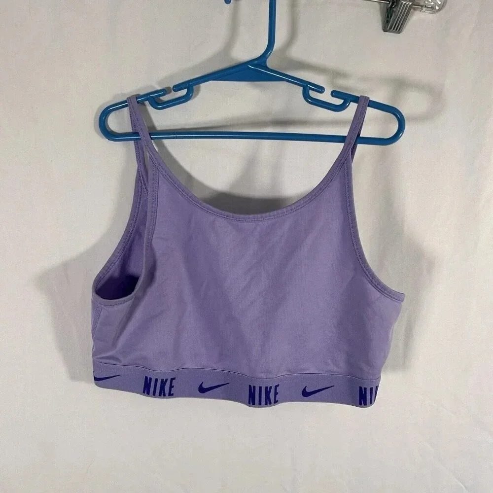 Nike Sports Bra Girls XL Solid Purple Pull On Elastic Band Dri-Fit